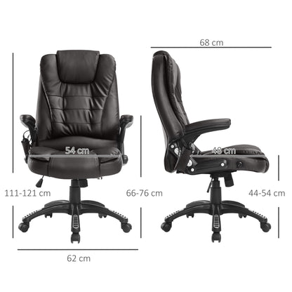 Ergonomische Bureaustoel – Bureaustoel Met Massage – Draaistoel – Bureaustoel Met Verwarming – Kantoorstoel – Hoogte Verstelbaar – Bruin Kunstleer