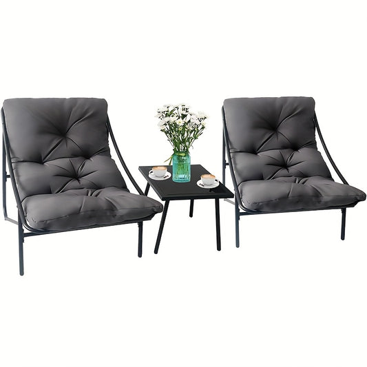 Woonkamermeubelset – Meubelset – Zitmeubel – Salontafelset – Binnenmeubels – 3-Delige Set Met Zachte Kussens – Compact & Onderhoudsvriendelijk Zwart Design