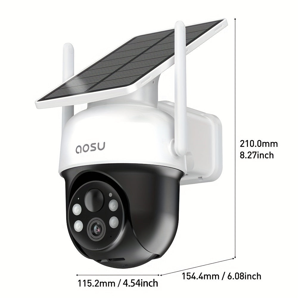 Draadloze Beveiligingscamera – Buiten Camera – Zonnepaneel Camera – Wifi Camera – Surveillance Camera – 2 Stuks – 5MP Nachtzicht – Panoramische PTZ Met Bewegingssensor