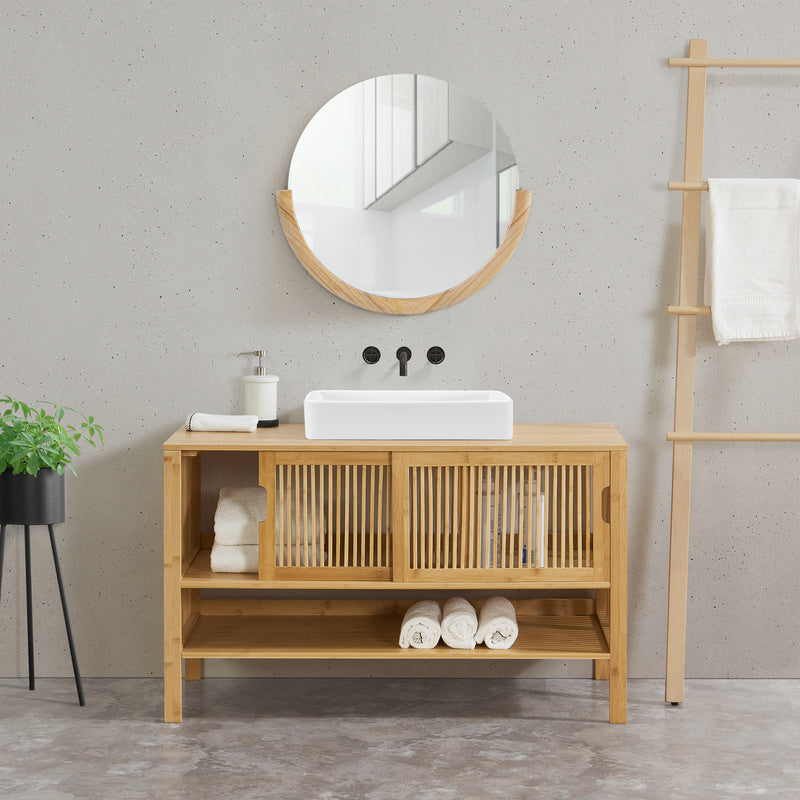 Onderkastje badkamer – wastafelmeubel – kommenkast – badkamerkastje – badkamermeubel – compact design – duurzaam hout – 60x100x45 cm