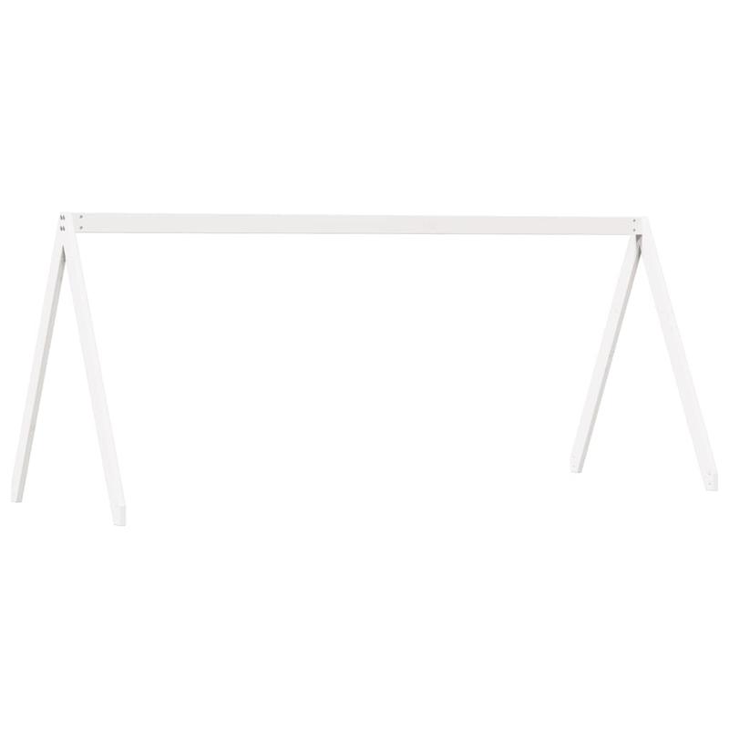 Bedframe – Bed – Slaapbank – Logeerbed – Studentenkamerbed – Wit – Massief Dennenhout – Compact 80x200 cm – Eenvoudige Montage