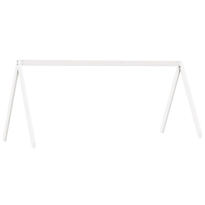 Bedframe – Bed – Slaapbank – Logeerbed – Studentenkamerbed – Wit – Massief Dennenhout – Compact 80x200 cm – Eenvoudige Montage