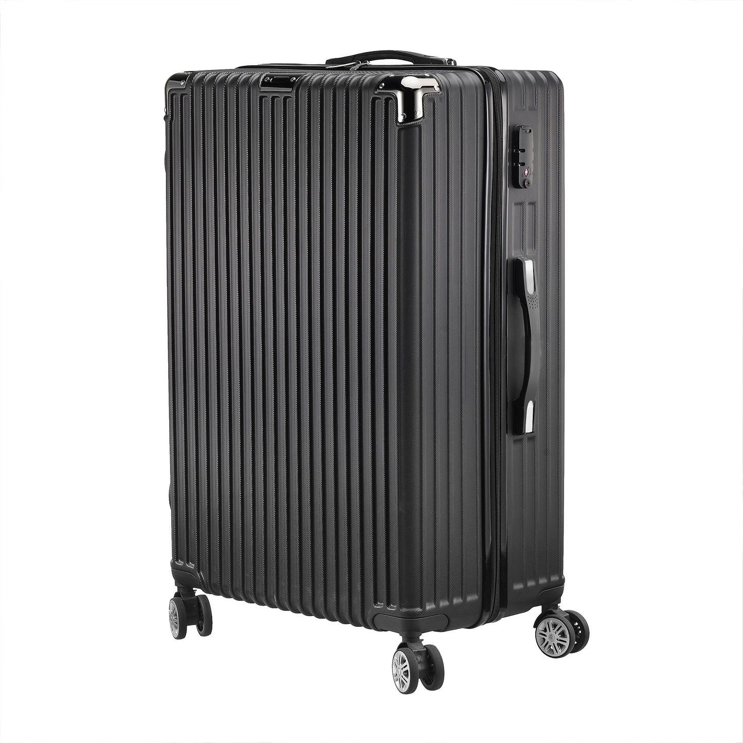 Kofferset – Reiskoffer – Trolley – Handbagage – Hardcase – ABS HardShell – TSA Cijferslot – 4 Wielen – Lichtgewicht – Zwart