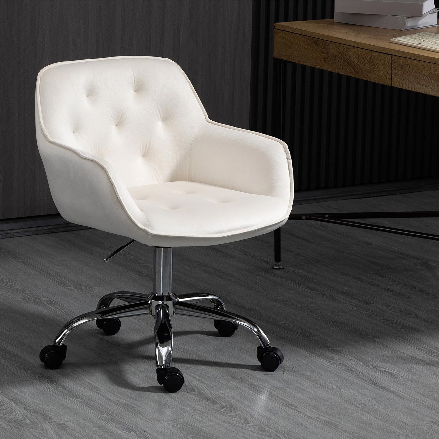 Bureaustoel – Office Chair – Bureaustoel Met Armleuningen – Draaistoel – Stofstoel – Ergonomisch Ontwerp – Hoogte Verstelbaar – Velvet Bekleding