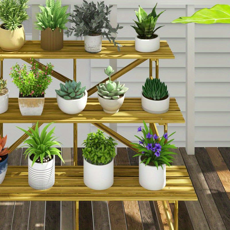 Plantenrek – Plantenstandaard – Plantentafel – Bloemenrek – Plantenetagère – 3 Laags – Duurzaam Vurenhout – 120x80x78 cm – Weerbestendig – Ruimtebesparend