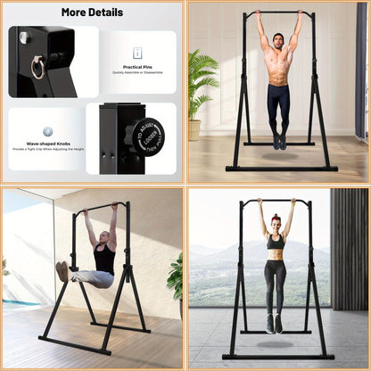 Optrekstang – Pull Up Bar – Chin Up Bar – Wandmontage Stang – Fitness Stang – Verstelbaar 1,75-2,30 m – Hoogwaardig Koolstofstaal – Max. 200 kg Belastbaar