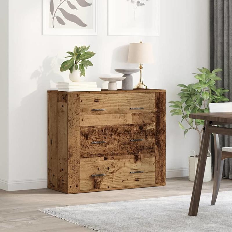 Sideboard 80x33x70cm edited wood oud woodkleurig Removable storage practical