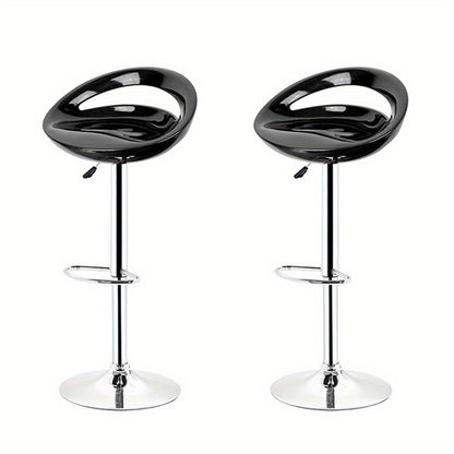 Barstoel – Barstoel Set – Barkruk – Keukenkruk – Barkrukken Verstelbaar – Zwart Mat – Verstelbare Hoogte 81-101 cm – Onderhoudsvriendelijk Materiaal