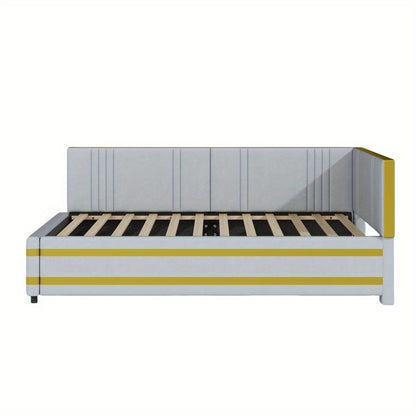 Slaapbank – Bedbank – Logeerbed – Sleeperbank – Zithoek – Gestoffeerd Velours – 90x200 cm – Lattenbodem - Grijs