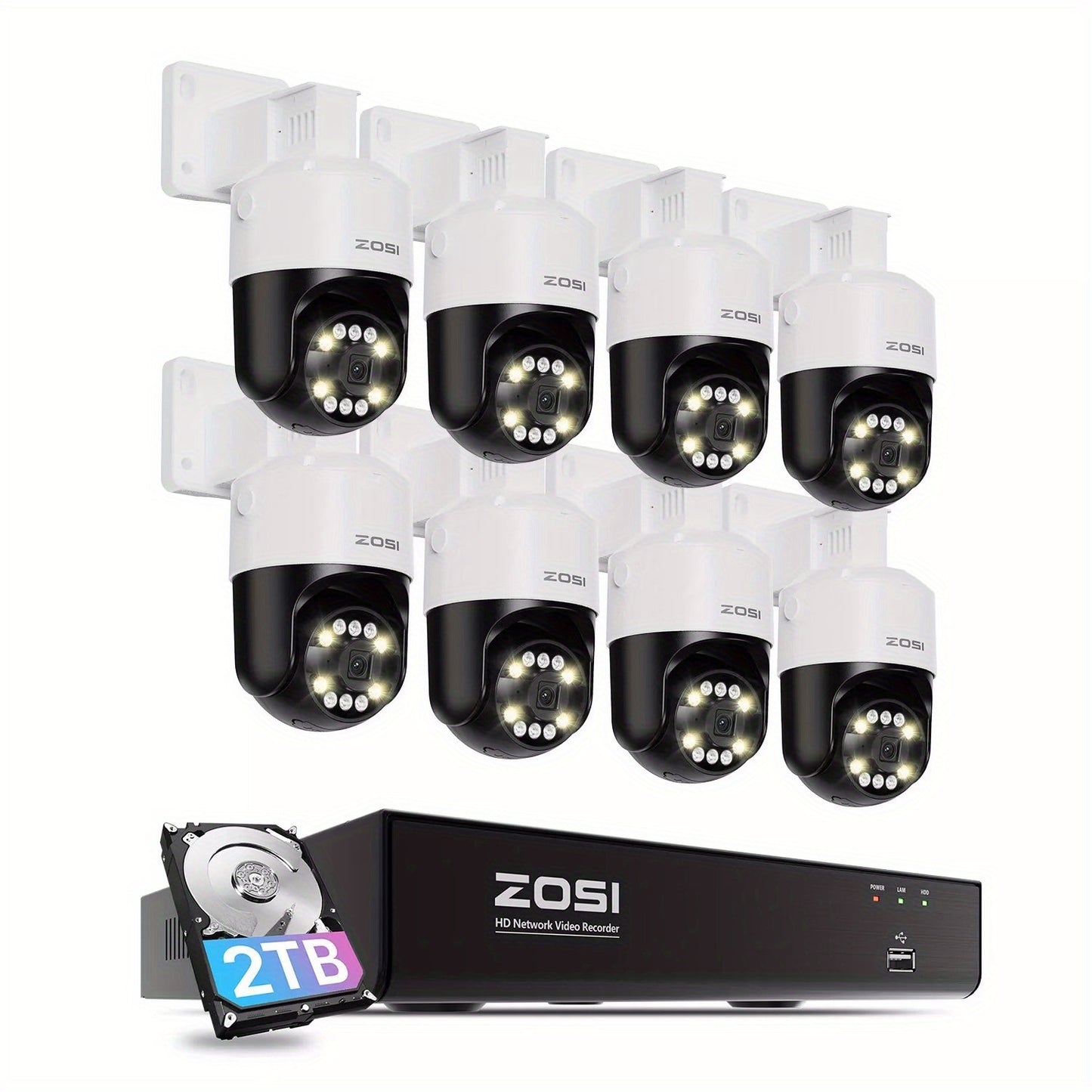 4K Beveiligingscamera Systeem – IP Camera – Surveillance Camera – CCTV Camera – Buiten Camera – AI Gezichts- en Bewegingsdetectie – PoE Eenvoudige Installatie – Witte Variant