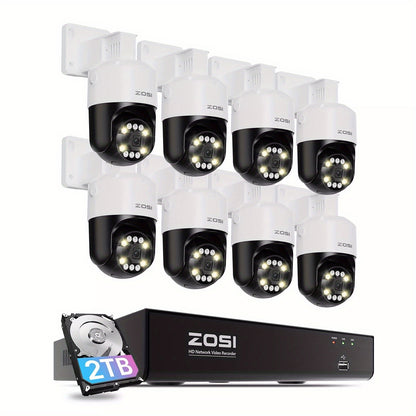 4K Beveiligingscamera Systeem – IP Camera – Surveillance Camera – CCTV Camera – Buiten Camera – AI Gezichts- en Bewegingsdetectie – PoE Eenvoudige Installatie – Witte Variant