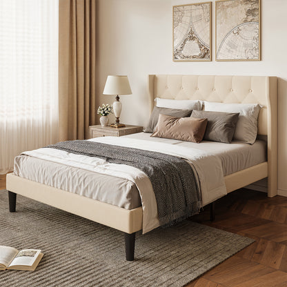 Tweepersoonsbedframe – Bedframe – Ledikant – Slaapbed – Onderbedkast – Modern Design – 140x200 cm – Hout & Metaal – 20 cm Opbergruimte