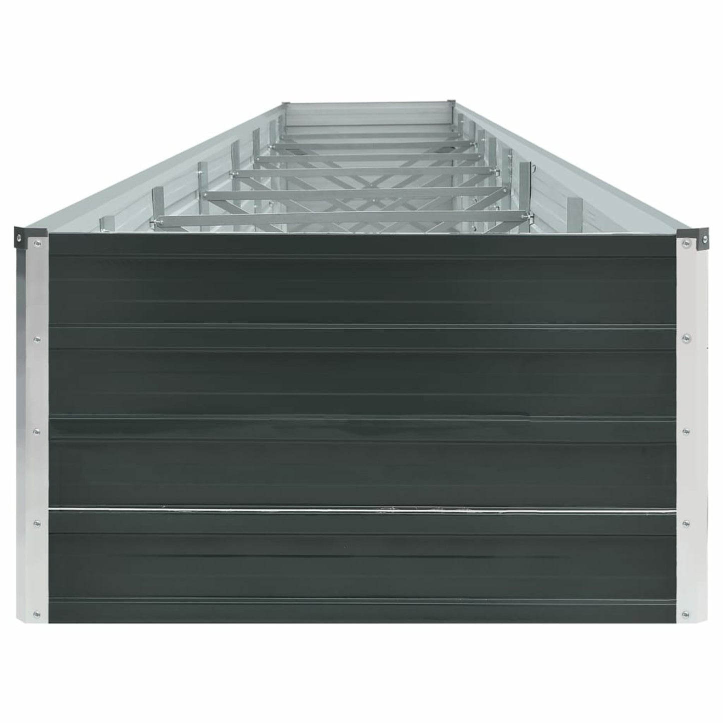 Tuinbak Verhoogd – Plantbak – Moestuinbak – Bloembak – Groentebak – Gegalvaniseerd Staal – 600x80x45 cm – Antraciet - QUORE