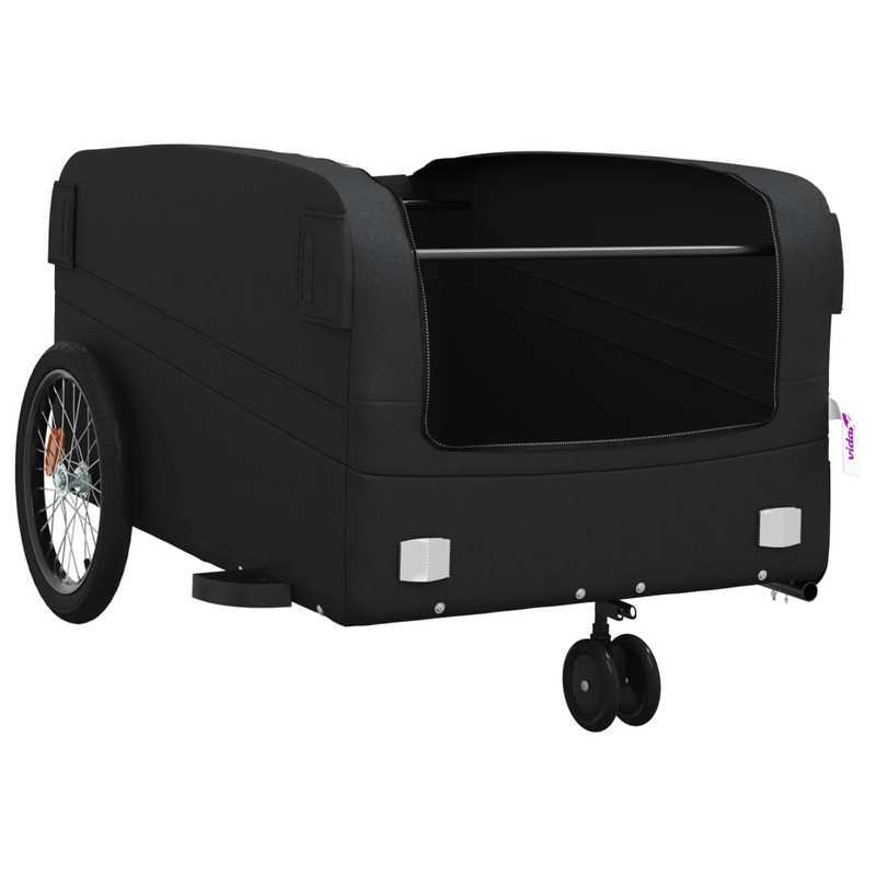 Fietskar – Fietstrolley – Bike Trailer – Kinderaanhanger – Bolderkar – Zwarte Kleur – Maximaal 45 kg Draagvermogen – Stevig Stalen Frame