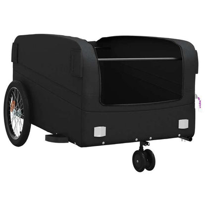 Fietskar – Fietstrolley – Bike Trailer – Kinderaanhanger – Bolderkar – Zwarte Kleur – Maximaal 45 kg Draagvermogen – Stevig Stalen Frame