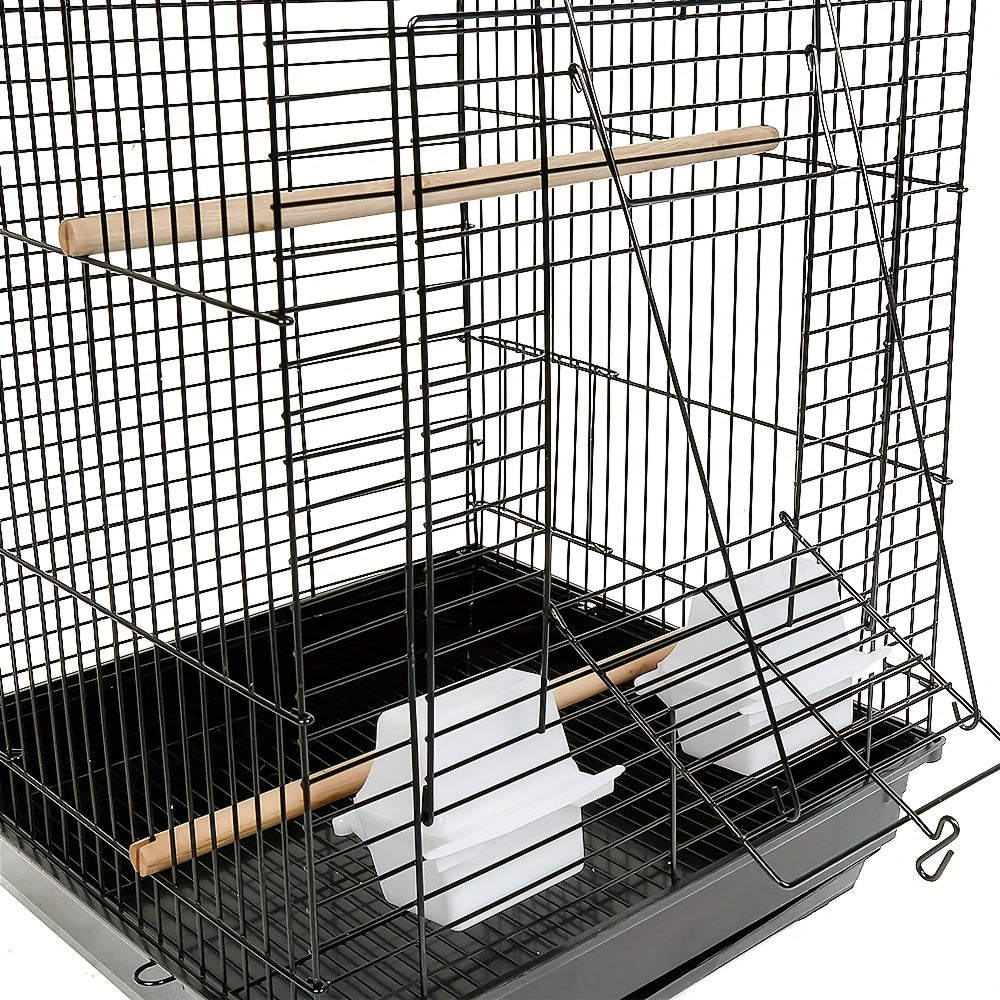 Vogelkooi – Parkietenkooi – Papegaaienkooi – Reiskooi – Vogelvolière – Draagbare Vogelkooi 40x40x58 cm – Stabiel Metalen Frame & Open Bovenkant Met Slot