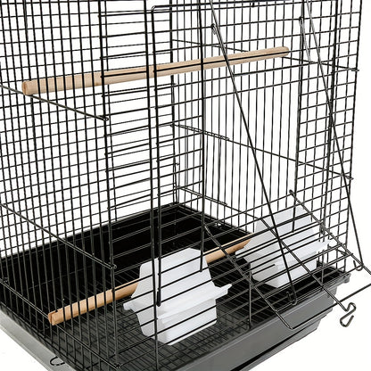 Vogelkooi – Parkietenkooi – Papegaaienkooi – Reiskooi – Vogelvolière – Draagbare Vogelkooi 40x40x58 cm – Stabiel Metalen Frame & Open Bovenkant Met Slot