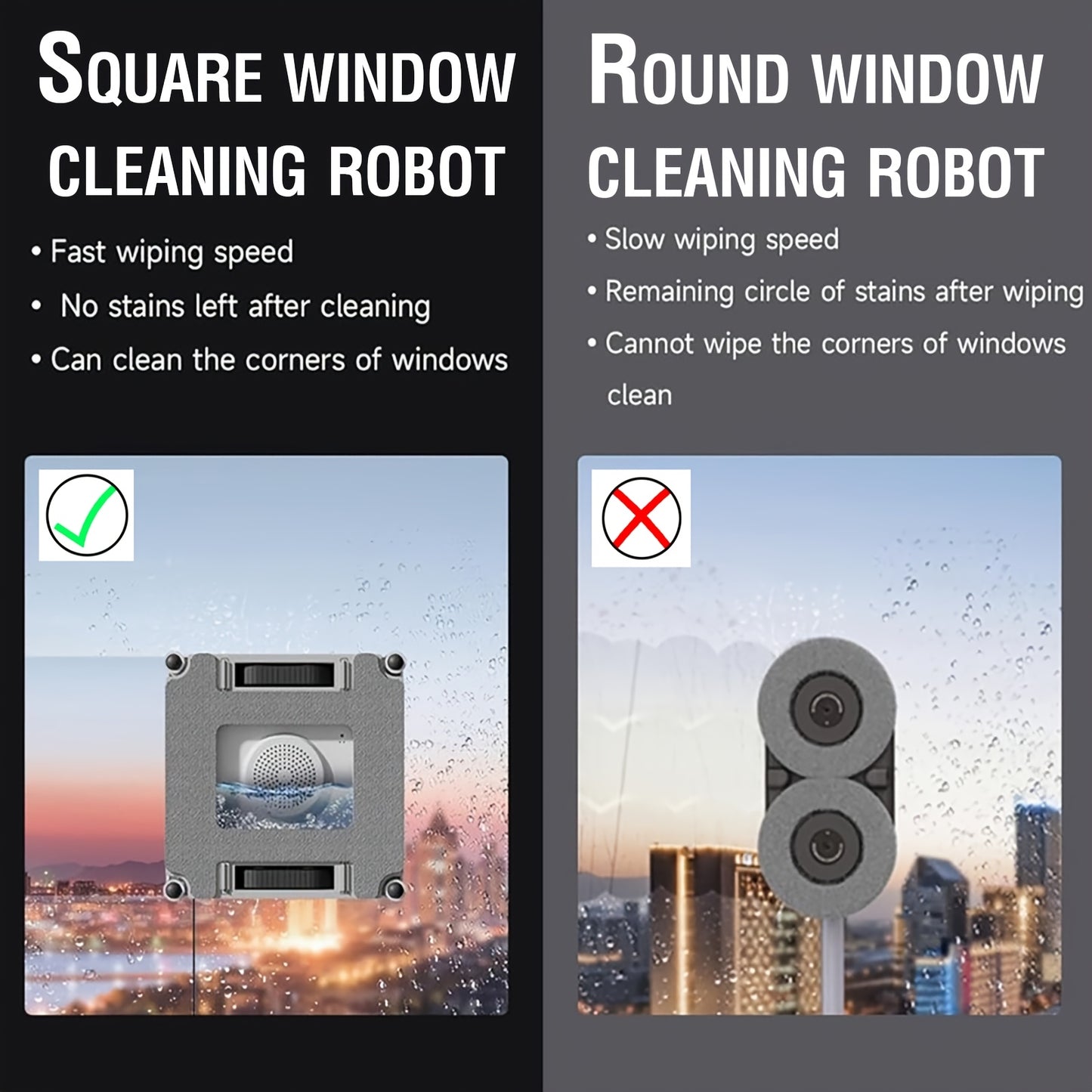 Raamrobot – Robot Ramenwasser – Elektrische Glazenwasser – Raamreiniger – Ruitenreiniger – Compact Ultradun Design – 5600Pa Krachtige Zuigkracht