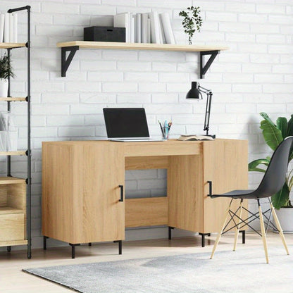 140x50x75cm Sonoma Oak Composite Wood Desk, Smooth Moisture-Resistant Surface, Anti-Warping & Anti-Cracking, Perfect for Home, Office, Study, Bedroom, or Living Room, Office Decor