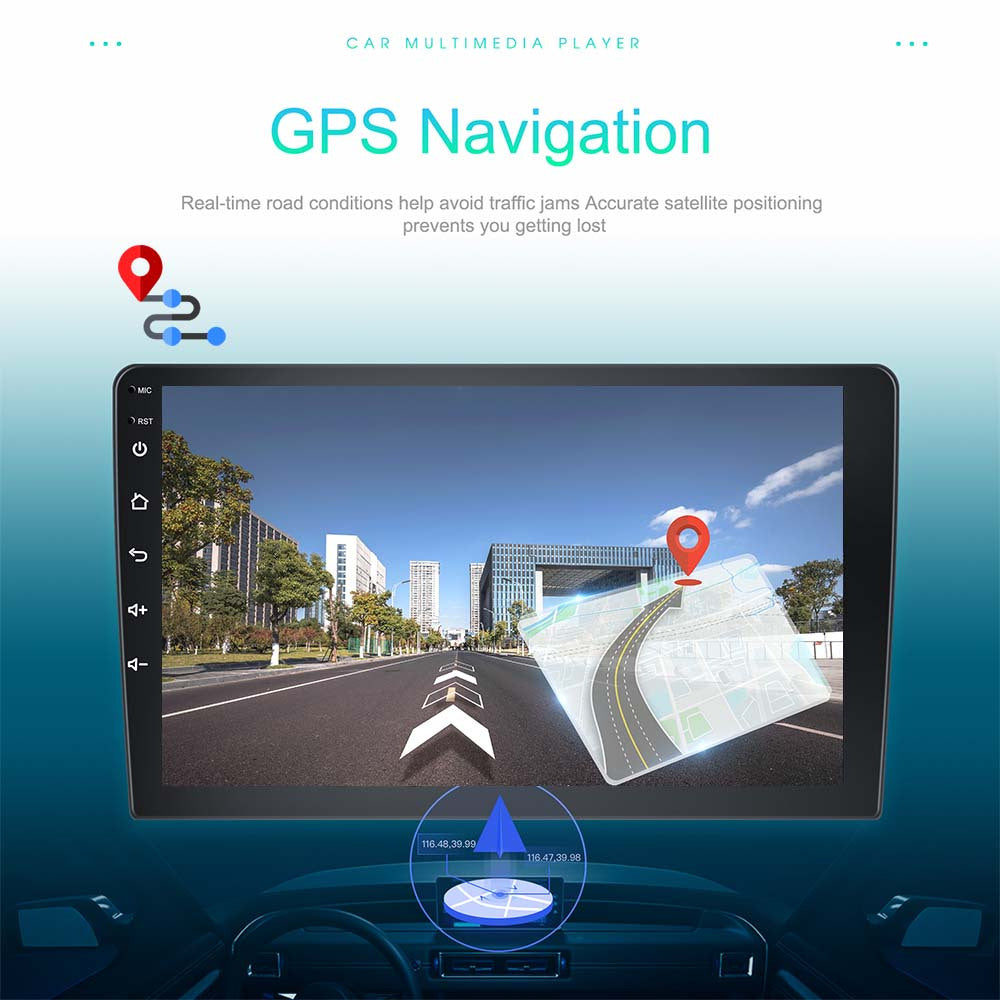 Android Autoradio – Multimedia Systeem – 2-DIN Radio – Dashboard Unit – Navigatiesysteem – 9 Inch Touchscreen – Draadloze CarPlay & Android Auto – Achteruitrijcamera Inclusief Microfoon