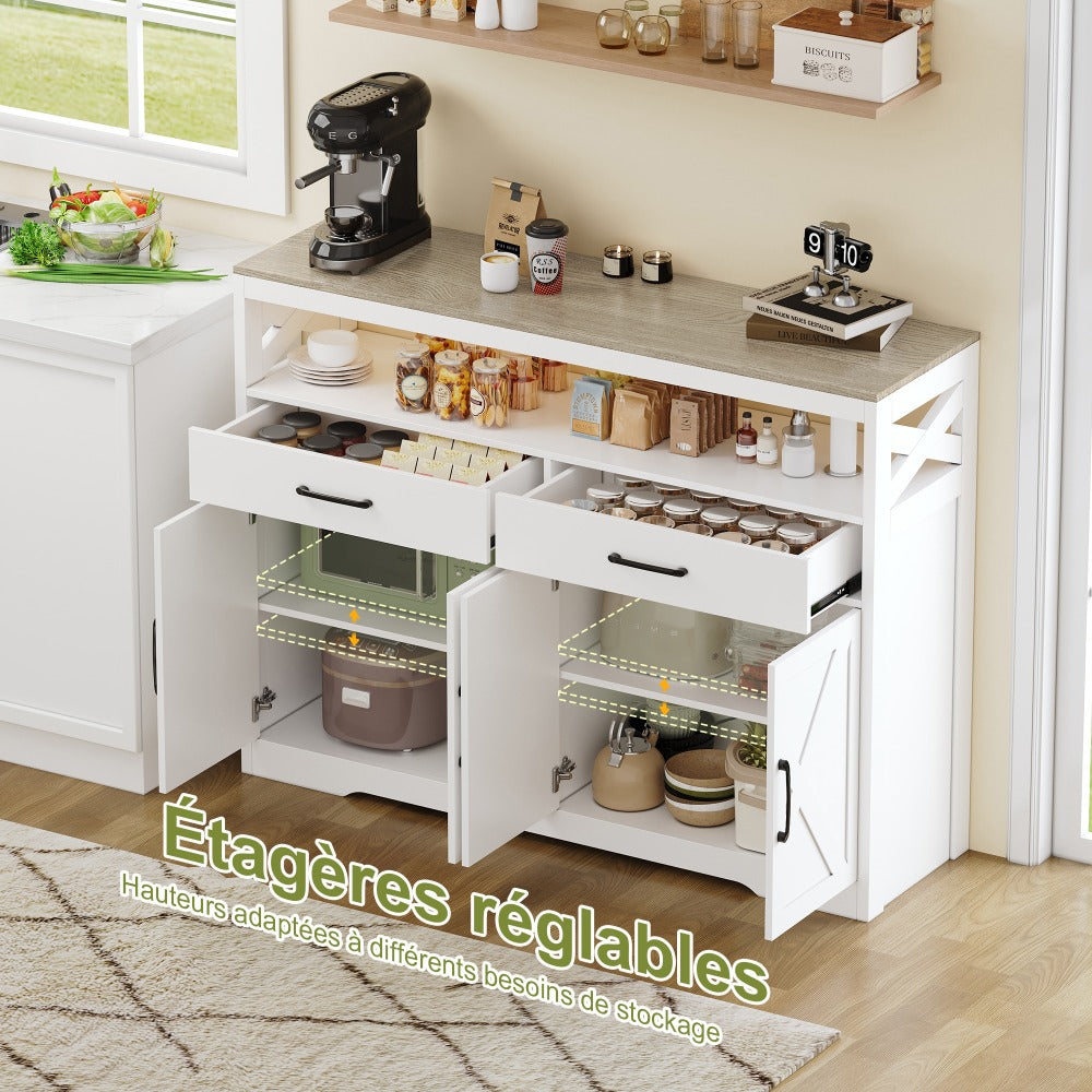 Dressoir – Opbergkast – Buffetkast – Ladekast – Keukenkast – 140x40x105 cm – MDF & Spaanplaat – Verstelbare Legplanken