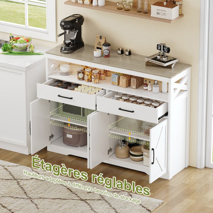 Dressoir – Opbergkast – Buffetkast – Ladekast – Keukenkast – 140x40x105 cm – MDF & Spaanplaat – Verstelbare Legplanken