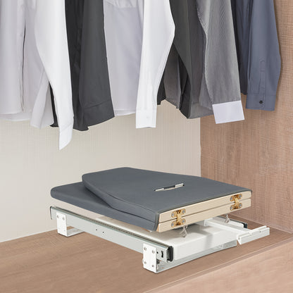 Space-Saving Closet Pull-Out Ironing Board - Heavy-Duty Retractable ironing board with 180° Rotation, Compact Storage Cabinet Organizer, Carbon Steel Construction & Non-Slip Surface - Ideal for Apartments, Dorms, Small Space