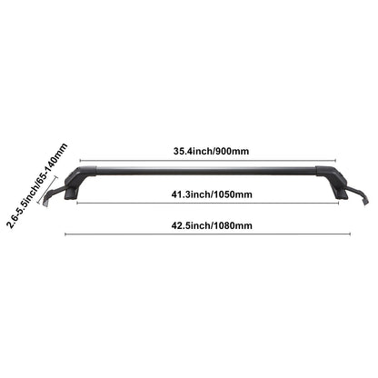 Universele Dakdrager Kruisliggers – Dakdragers – Roof Bars – Dakbeugel – Auto Draagbalken – Aluminium 6063-T6 – Draagvermogen 70 kg – Verstelbaar Zonder Boren – Anti-diefstal Slot