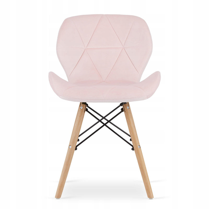 Stoel – Eetkamerstoel – Bureaustoel – Fauteuil – Kuipstoel – Velvet Bekleding – Houten Beukenpoten – 48x43x74 cm – Zithoogte 45 cm