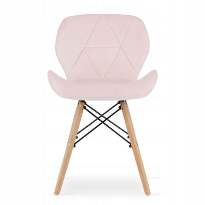 Stoel – Eetkamerstoel – Bureaustoel – Fauteuil – Kuipstoel – Velvet Bekleding – Houten Beukenpoten – 48x43x74 cm – Zithoogte 45 cm