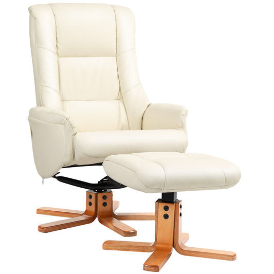 Relaxfauteuil – Relaxstoel – Lounger – Fauteuil Met Ottomaan – Kunstleren Bekleding – Kantelbare Rugleuning – Draagvermogen 150 kg – Compact 71x84x102 cm
