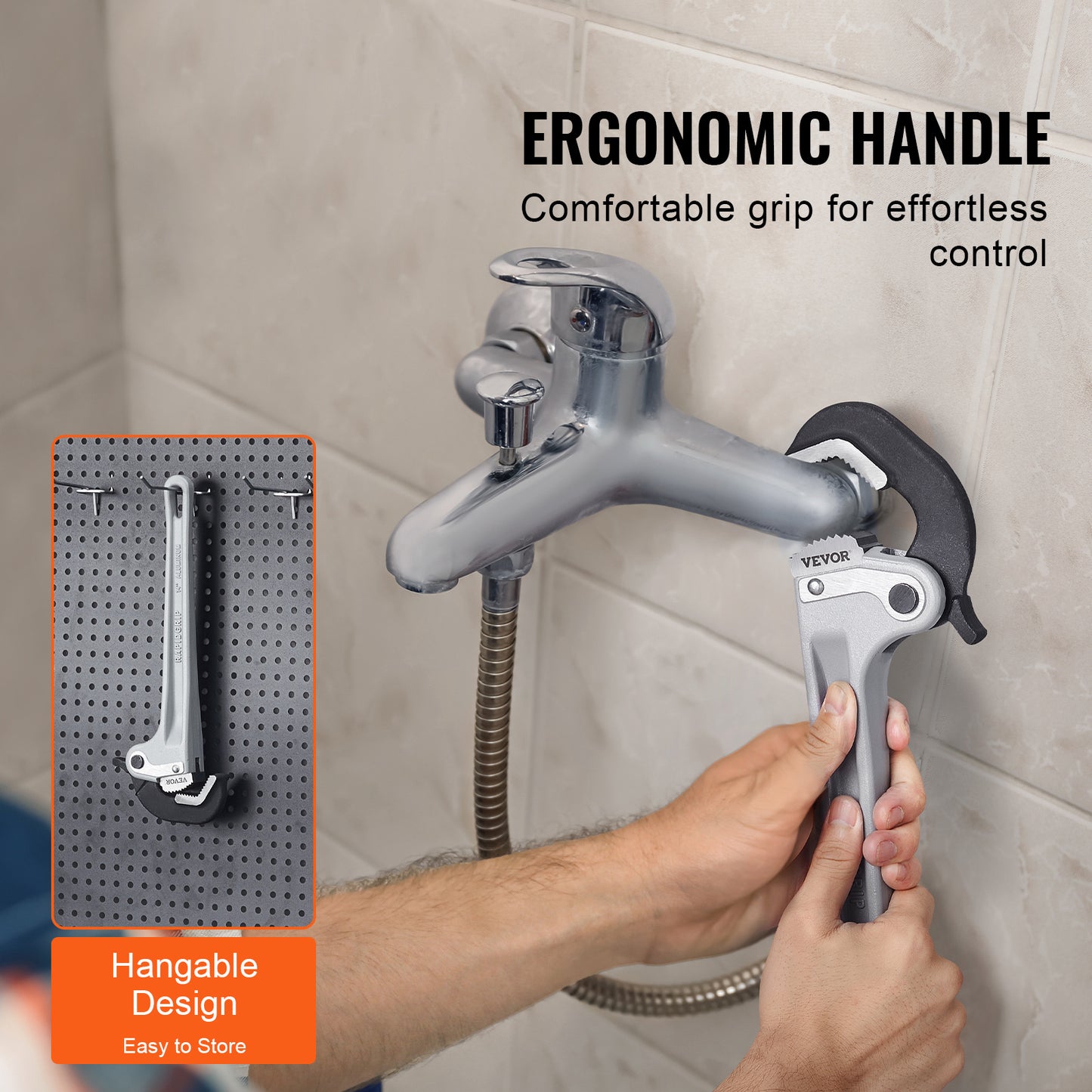 Pijpsleutel – Buisratel – Buismoersleutel – Sanitairgereedschap – Installatiesleutel – Aluminium – 14 Inch – Automatische Bekverstelling – Ergonomisch Handvat