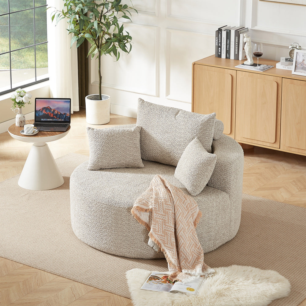 Eenpersoons Slaapstoel – Slaapfauteuil – Bedstoel – Slaapzetel – Slaapbank – Modern Beige Chenille – Direct Gebruiksklaar – Comfortabel Schuim