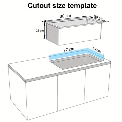 Handmade stainless steel sink with pull-out faucet and drain basket in gray large capacity sink with soap dispenser and drainage kit,  Sleek Sink, Rectangular Sink, Highquality Sink, Undermount Sink