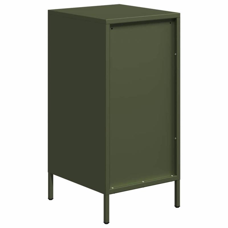 Modern Olive Green Metal Sideboard Cabinet with 3 Drawers & 2 Shelves - Contemporary Design, Cold-Rolled Steel, Removable Top Shelf, 35x39x73.5cm, Perfect for Living Room or Bedroom, Sideboard Cabinet, Bedroom Storage, Minima