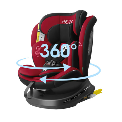Autostoel Baby – Kinderzitje – Peuterstoel – Boosterstoel – 360° Draaibaar – ISOFIX & Top Tether – i-Size Veiligheid – Verstelbare Hoofdsteun 9 Posities – Rood