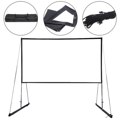 Projectiescherm – Projectiedoek – Beamerscherm – Projector Scherm – Beamer Scherm – 150 Inch – 16:9 Formaat – Draagbaar Met Statief