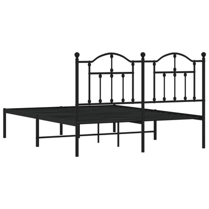 Bedframe – Stalen Bedframe – Metaal Bed – Slaapbank – Bedonderstel – Zwart Hoofdeinde – 140x190 cm – Stevig Metalen Frame
