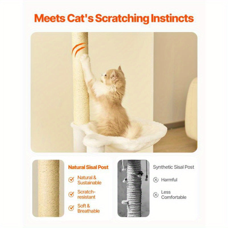 Klimpaal – Krabpaal – Kattenboom – Krabmeubel – Kattenhuis – Multi-Level Design – Duurzaam MDF Materiaal