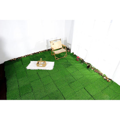 Kunstgrastegels – Vlondertegels – Terrastegels – Tuintegels – Kliktegels – 36 Stuks – 30,48 x 30,48 cm – Weerbestendig Met Afwateringsgaatjes