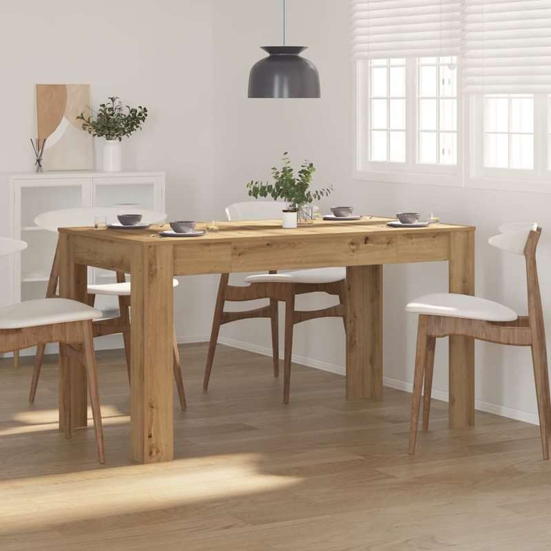 Eettafel – Tafels – Meubels – Eethoek – Dinertafel – Artisan Eikenhout – Licht Houten Finish – 140x74,5x76 cm – Eenvoudige Montage