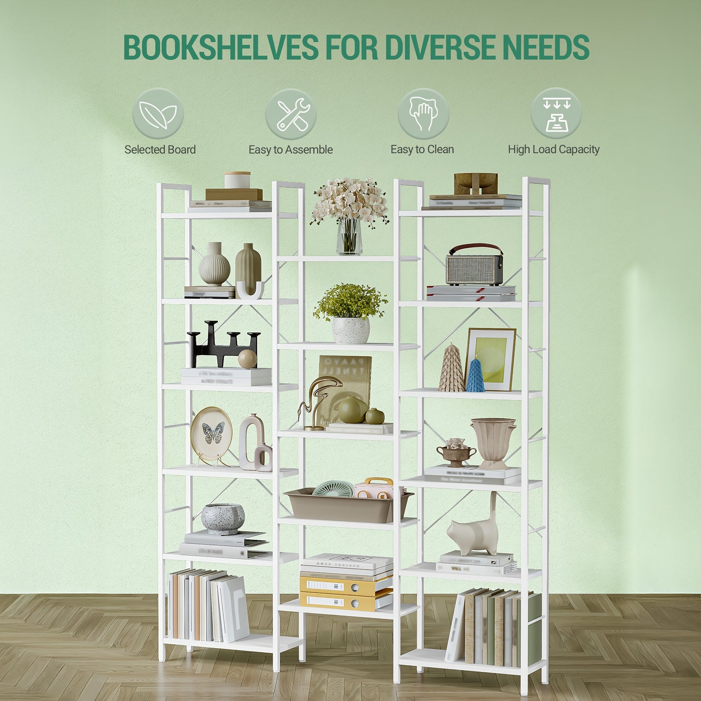 Bookshelves, Freestanding Shelves, Shelf with 17 Shelves, 6 Levels, Adjustable S, Bookshelf For Living Room, Living Room Decor And Accessories, Small Bookshelf, Storage And Organization, Tall Bookshelf, White Bookshelf, Bookc