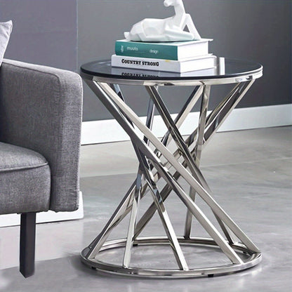 JYMTOM Round Glass Coffee Table with Golden Rustproof Metal Frame - Modern Art Deco Style, Heavy-Duty Tempered Glass Top & Sturdy Base, Easy Assembly Living Room Center Table for Sofa, Durable Metal Frame & Glass Construction