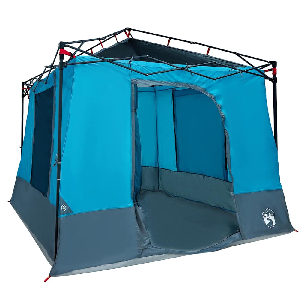 Tent – Kampeertent – Familietent – Outdoor Tent – Pop-up Tent – Waterdicht – Vlamvertragend – 6 Personen – Blauw – Met Rits – Ademend Mesh