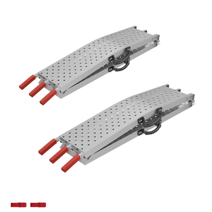 Motorfiets Oprijplaat – Laadplaat – Oprijbrug – Transportplaat – Vouwbare Oprijhelling – 2x 200 kg Draagkracht – Inklapbaar Met Handgrepen – 195 cm Lengte