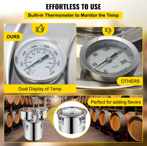 Alcohol distillateur - Distilleerketel voor Alcohol - 30L - Destilleerapparaat Etherische Olie - Maak zelf Bier, Wijn of Sterke Drank - Fermentatie set - Zilver