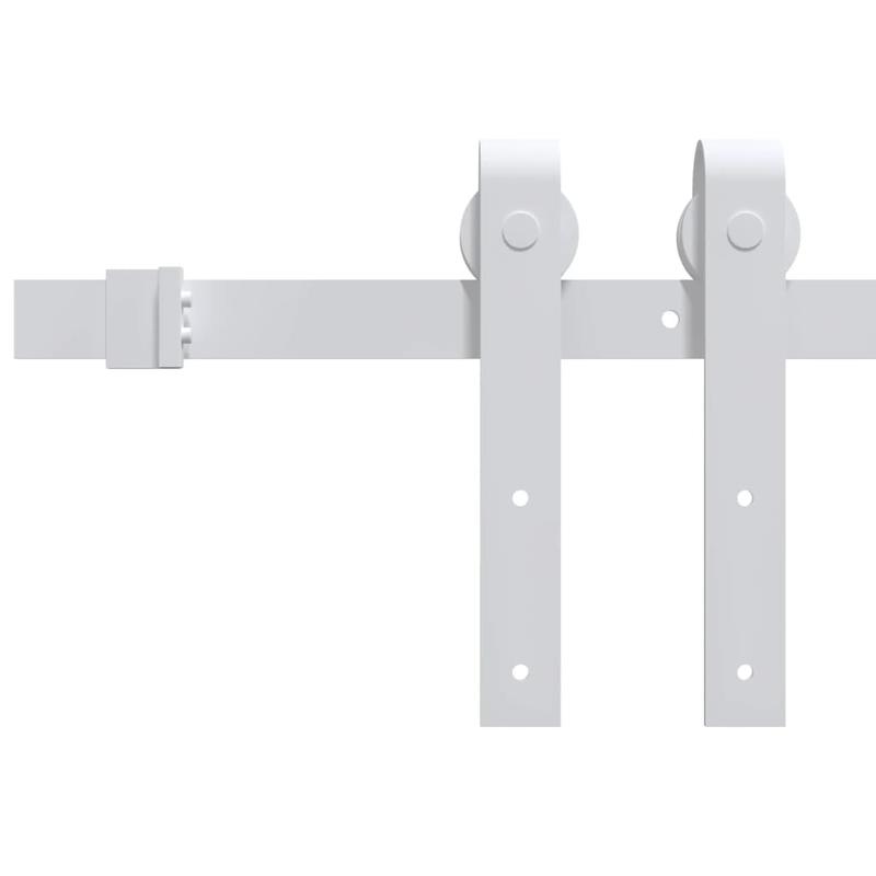Schuifdeursysteem – Schuifdeurrails – Deurbeugel – Kastdeursysteem – Vouwdeursysteem – Industrieel Metaal – 183 cm Wit Stalen Rail – Maximale Draagkracht 100 kg