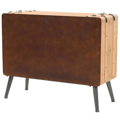 Ladekast – Opbergkast – Dressoir – Ladenkast – Kast Bruin – Massief Vurenhout – Compacte Afmetingen 91x35x73 cm