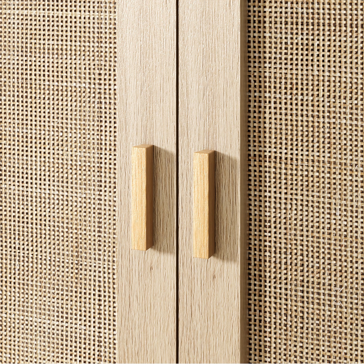 Dressoir – Buffetkast – Kast – Opbergkast – Wandkast – Natuurlijke Eiken Finish – Stevige MDF Constructie – 91 cm Hoog – Open Planken Met 2 Deuren