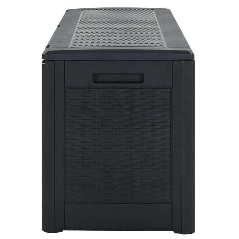 Tuinkist – Opbergbox – Kussenbox – Tuinopbergkast – Tuinbox – Ruim 310L – Duurzaam Polypropyleen – Weerbestendig Antraciet – 119x48x60 cm – Rechthoekig Design
